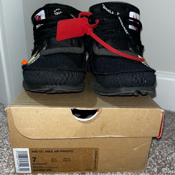 Used Nike x Off white presto size 7- Black - Picture 3 of 8